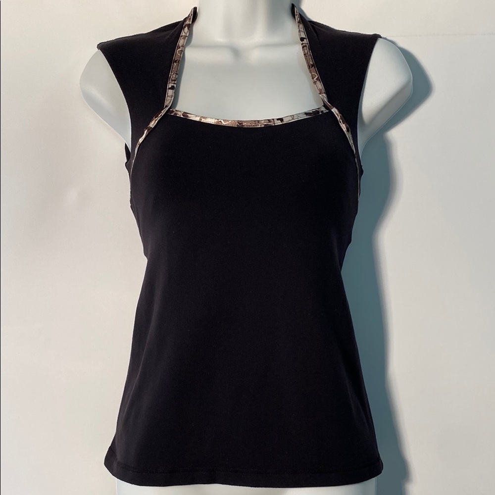 Lululemon Athletica Black Tank with Patterned Accents